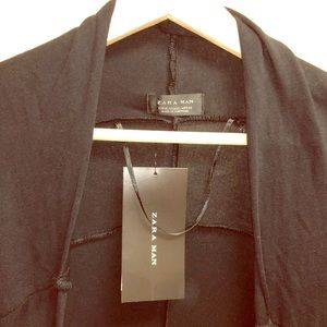 Zara Man Long Black Cardigan. NWT